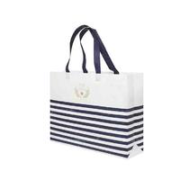 Fashionable portable striped non woven bags wholesale in promotional bag with logo printing in custom bags tote bag